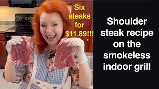 Steak Shoulder Recipe on the Indoor Grill #howtomakesteakfromroast #indoorgrill #cutsteakfromroast