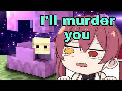 Hololive Cut - Houshou Marine Has Personal Vendetta Against Shulker Who Killed Her Parrot | Minecraft  [Hololive]