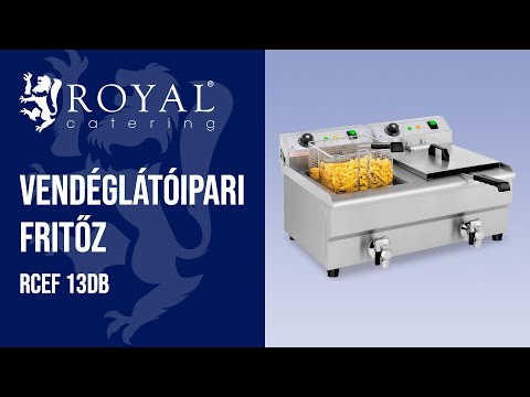 Videó - Elektromos olajsütő - 2 x 13 l - leeresztőcsapok - 230 V