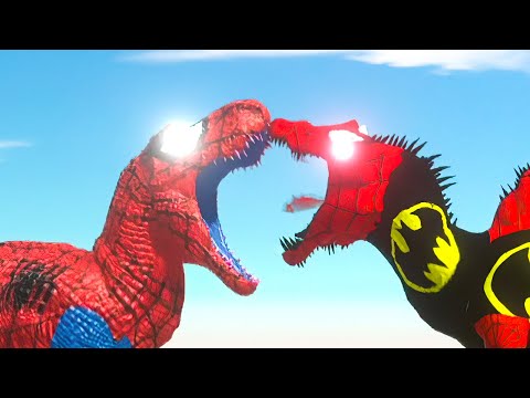 Dinosaur Hunting! Spiderman T-Rex vs Dinosaurs DEATH RUN - ARBS Battle