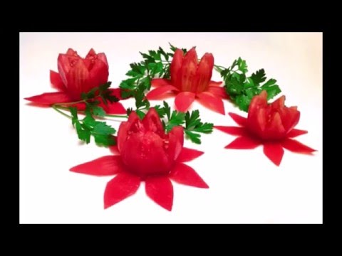How to Make a Lotus Flower with a Tomato