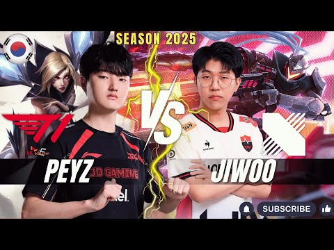 T1 Peyz vs DRX Jiwoo - Peyz KAI'SA vs Jiwoo LUCIAN ADC - Patch 25.24 KR Ranked | lolrec