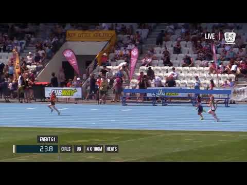 GIRLS U09 4X100M HEAT 3 - 2017 SUBWAY STATE RELAY CHAMPIONSHIPS // LAVicTV