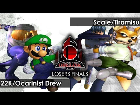 Melee: 22K/Ocarinist Drew V Scale/Tiramisu - Obelisk 54 Tournament SSBM