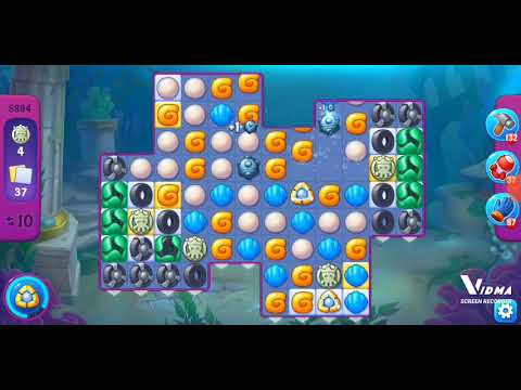 Fishdom. 5894 super hard level no boosters and diamonds - 15 moves