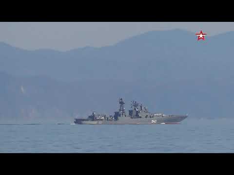 The frigate Marshal Shaposhnikov successfully launched a Kalibr cruise missile at a surface target