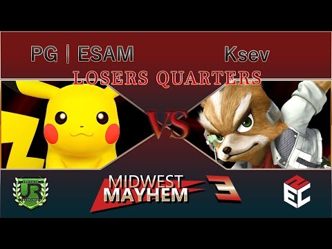 Midwest Mayhem 3  LOSERS QUARTERS - PG | ESAM (Pikachu) vs Ksev (Fox)