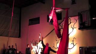 Sexy Silk Aerial Fire Flamenco