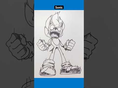 How To Draw Sonic Powering up | Sonic #shorts #drawing #drawingvideo #sonic