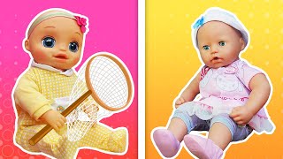 Spielzeug Video für Kinder. Baby Puppen. Baby Born Annabelle und Alive streiten sich im Sandkasten