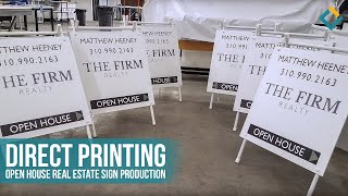 Direct Printing: Open House Real Estate sign production for The Firm realty