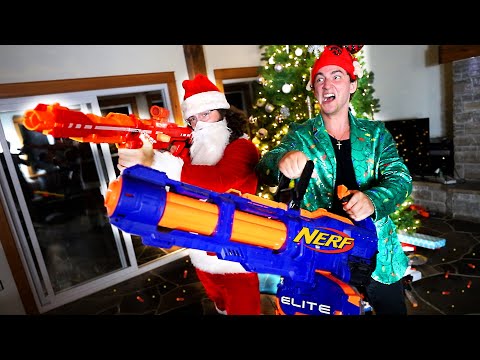 Nerf War: The Stolen Presents Christmas Battle!