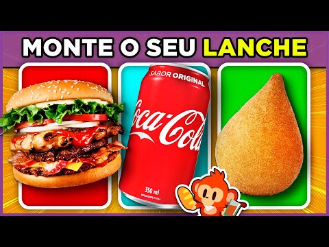 🍔🍹 MONTE SEU LANCHE 🍪🥪| faça sua escolha! #monteoseulanche #quiz #macaquiz 🐵