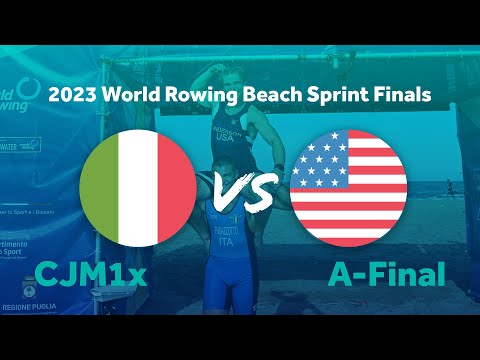 2023 World Rowing Beach Sprint Finals - Coastal Under 19 Men's Solo - A-Final - ITA vs USA