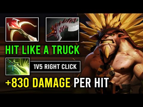 +830 Damage Per Hit Hyper Physical Butterfly 1v5 Bristleback Brutal Right Click Carry Dota 2