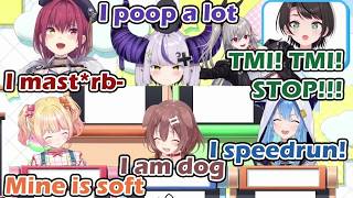Riona ranks toilet time of Subaru, Marine, Korone, Suisei, Nene and Laplus [hololive/ENG Sub]