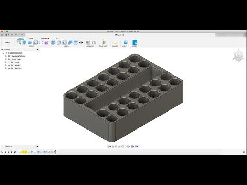 How to model screwdriver bits holder using Fusion 360