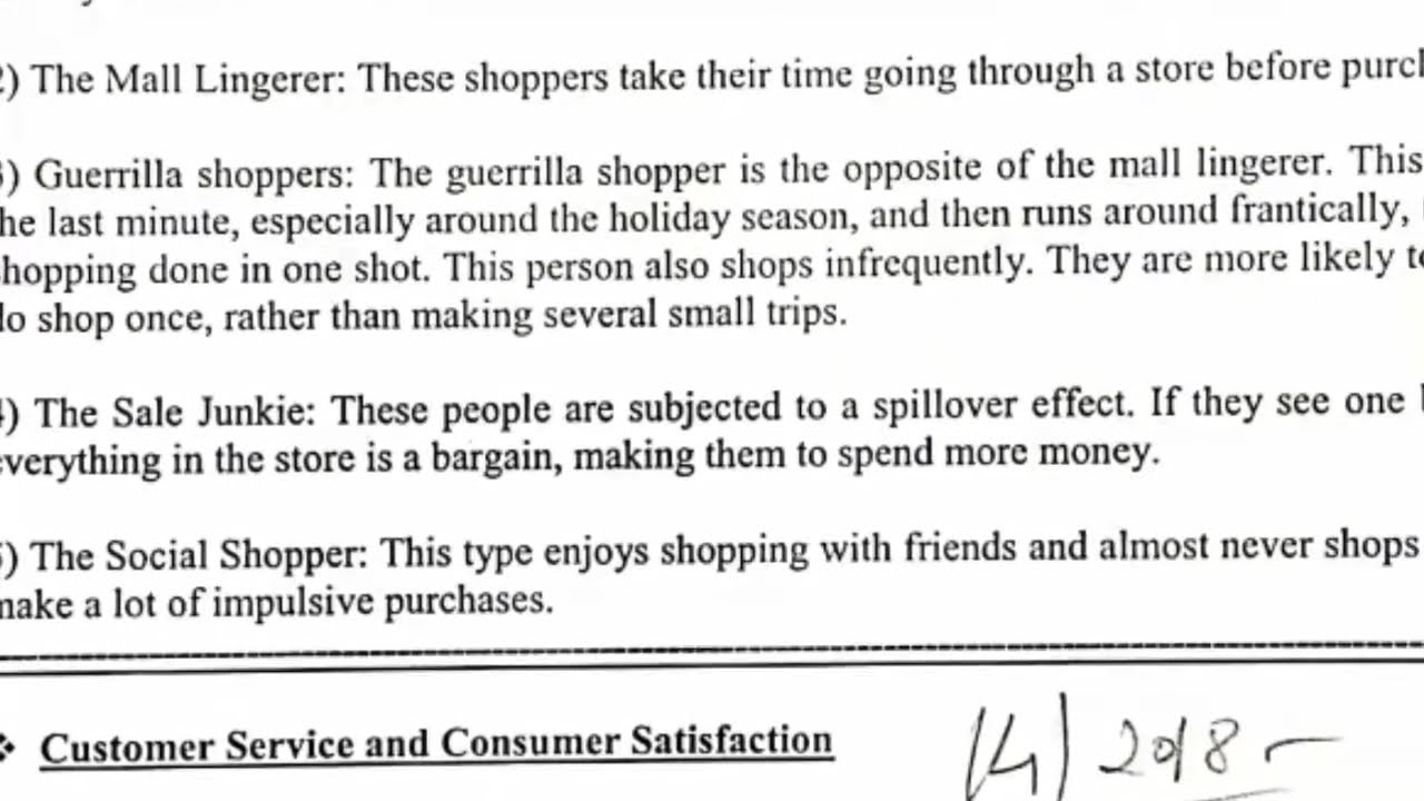 Retail management chapter 2 consumer Behavior Notes