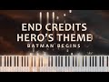 Batman Begins: End Credits/Hero's Theme by Hans Zimmer & James Newton Howard (Piano Solo + Tutorial)