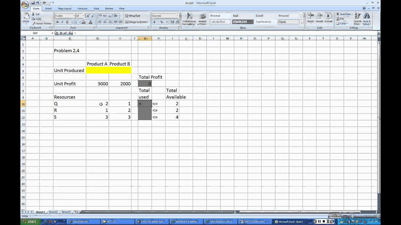 Problem 2-4 - Linear Programming (basic concepts)