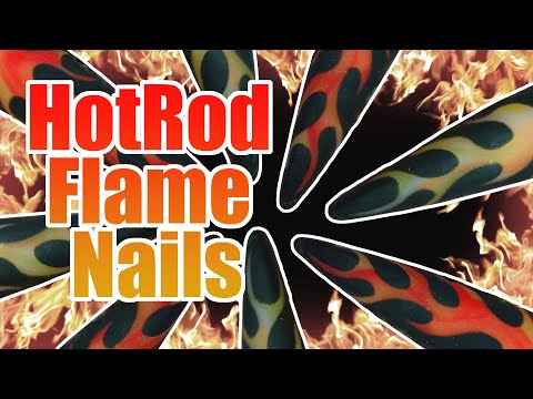 🔥🔥HotRod Flame Nails using Acrygel🔥🔥