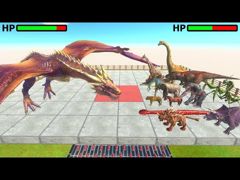 Dragon vs 50x Team Tournament on Dynamite Arena - Animal Revolt Battle Simulator
