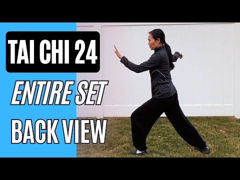 Tai Chi Yang Style 24, Entire Set in Back View Out in Nature
