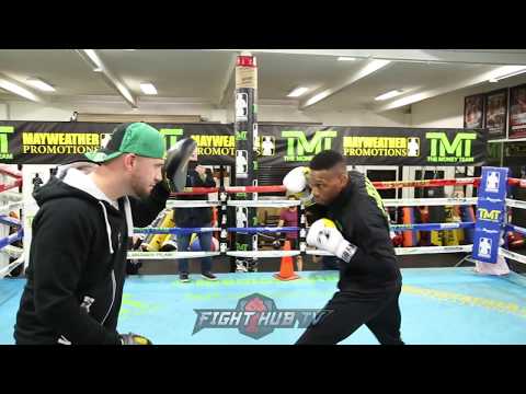 NATHANIEL GALLIMORE THROWING POWER PUNCHES DURING MITT WORKOUT; LOOKING TO KO JULIAN WILLIAMS!