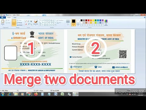 How to merge two (2) photos in one photo using MS Paint | combine multi pages in single page |