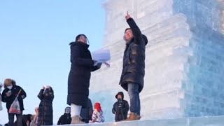The 'Ice City Magician' creates an ice and snow kingdom with technology