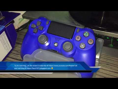 ps4 dualshock 4 wireless controller blue unboxing