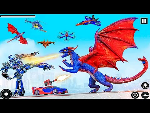Flying Dragon Robot Transformation Robot Game 3D - Android GamePlay | Walk through a Game