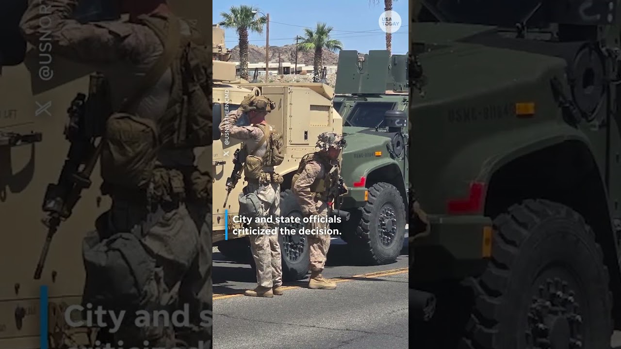 Active-duty marines deployed for Los Angeles anti-ICE protests