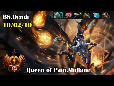 Dota 2 Pro Replay | Midlane | Queen Of Pain [B8.Dendi] | ~7821mmr | 7.27