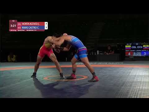 1/4 GR - 67 kg: J. HORTA ACEVED (COL) v. C. RIVAS CASTRO (ECU)