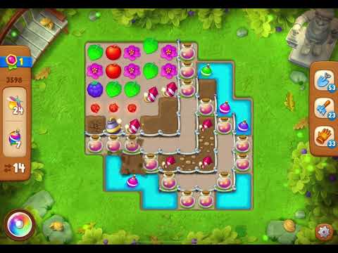 GardenScapes Level 3598 no boosters (16 moves)