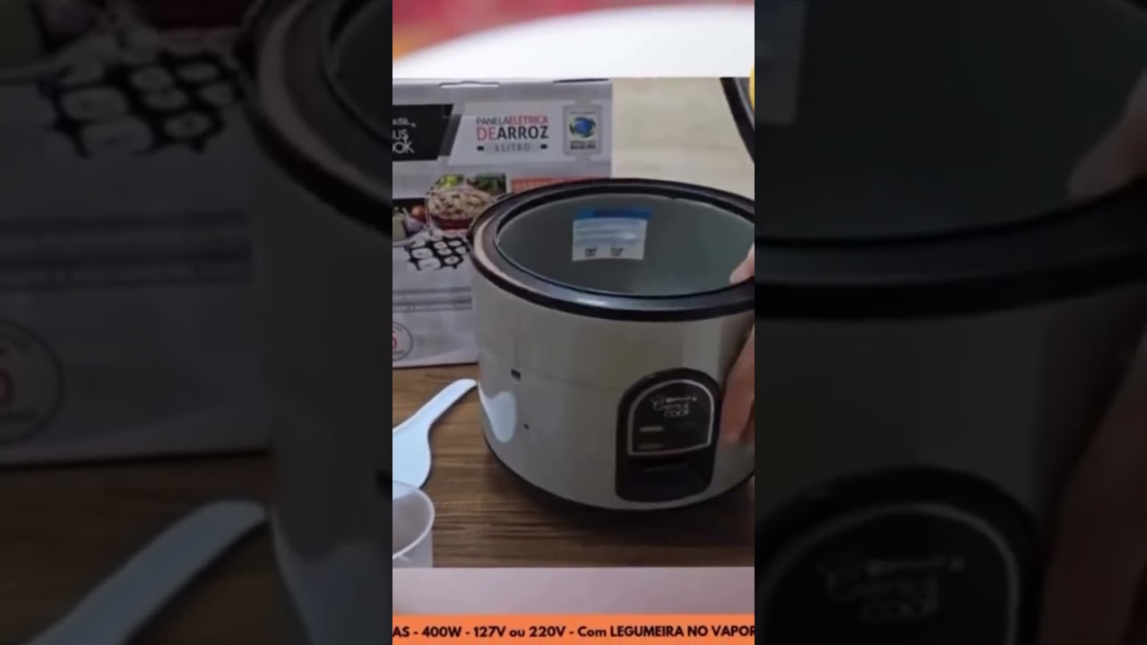 AXD-STR-ESQ.🍚 Panela Elétrica de Arroz 1L – In BrasilMultifuncional com legumeira🔥