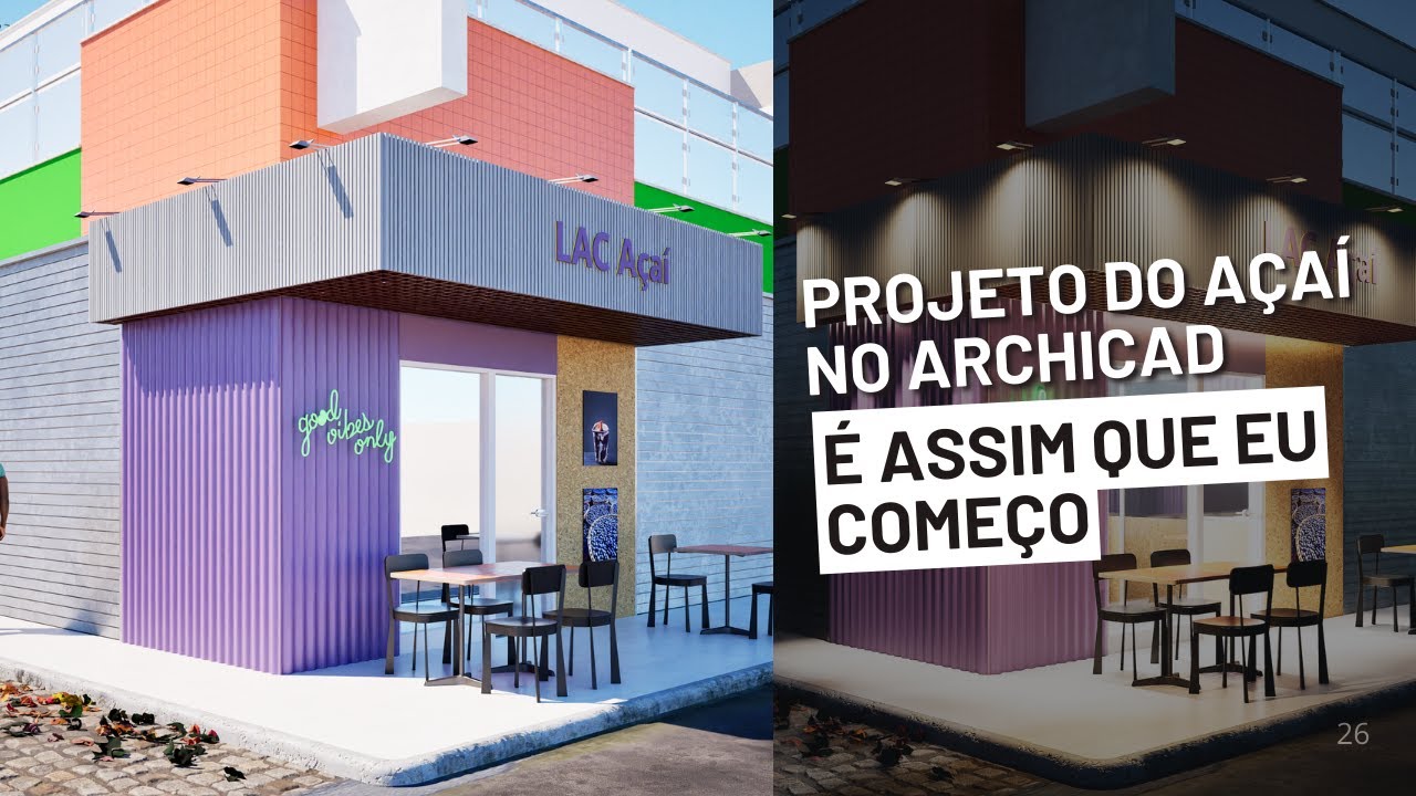 Estudo preliminar da açaiteria LAC, mostrando as soluções - TOUR VIRTUAL