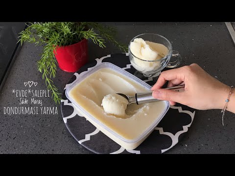 EVDE SALEPLİ SADE MARAŞ DONDURMASI NASIL YAPILIR? Kremasız en sağlıklı dondurma tarifi / 1bayanchef