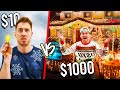10 Vs 1 000 Christmas Lights BUDGET CHALLENGE