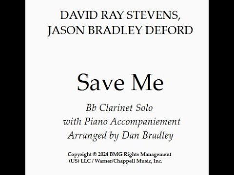 "Save Me" Clarinet solo and piano accompaniment