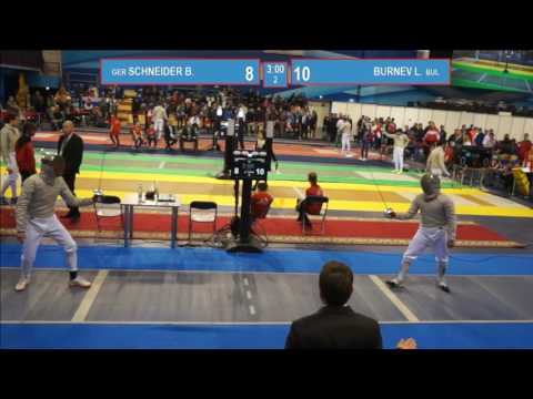 T32. BURNEV Lyuboslav (BUL) - SCHNEIDER Benno (GER). Sabre men.