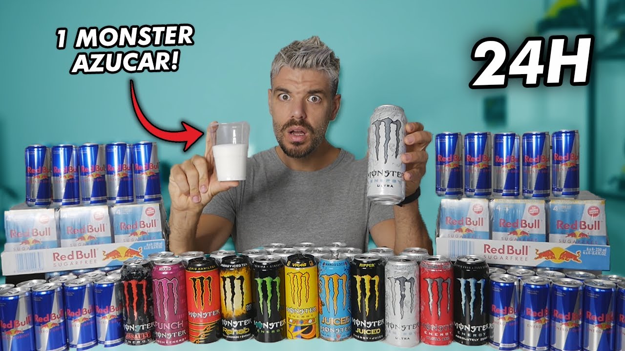 24 HORAS BEBIENDO BEBIDA ENERGÉTICA *DEMASIADO AZÚCAR* (NO HACER)
