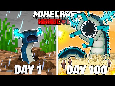Fozo - I Survived 100 Days as a WARDEN WORM in HARDCORE Minecraft