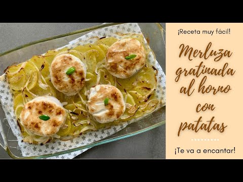 🐟MERLUZA GRATINADA AL HORNO CON PATATAS PANADERA🤤 La Mejor RECETA de Pescado👩‍🍳