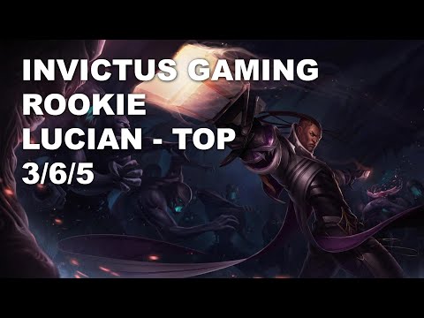 Invictus Gaming Rookie Top Lucian vs Sett - KR Challenger Rank Game 10.7