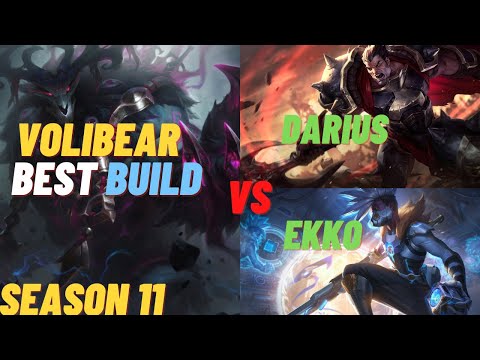 Volibear jungle Best items and runs vs ekko and darius Season 11 lol gameplay