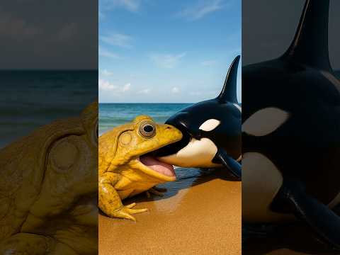 거대한 황소 개구리, 범고래를 삼키다