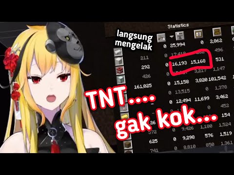 Striaklip - Kaela's reaction after seeing her TNT statistics in Minecraft [hololive id clip]