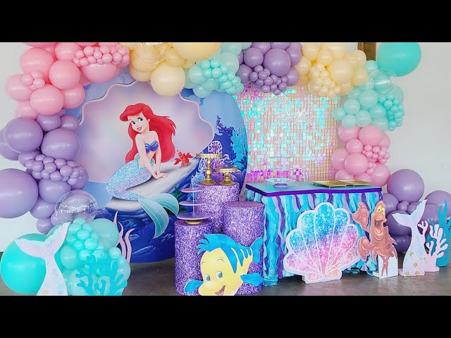 Vídeo relacionado con Kit Arco Globos Sirena Cumpleaños 5 año, 125 Piezas Guirnalda De Globos Pastel Morado Rosa Azul Teal Con Número 5 Globo Para Niña Decoraciones Fiesta Temática Cumpleaños Sirena y Océano Bajo el Mar